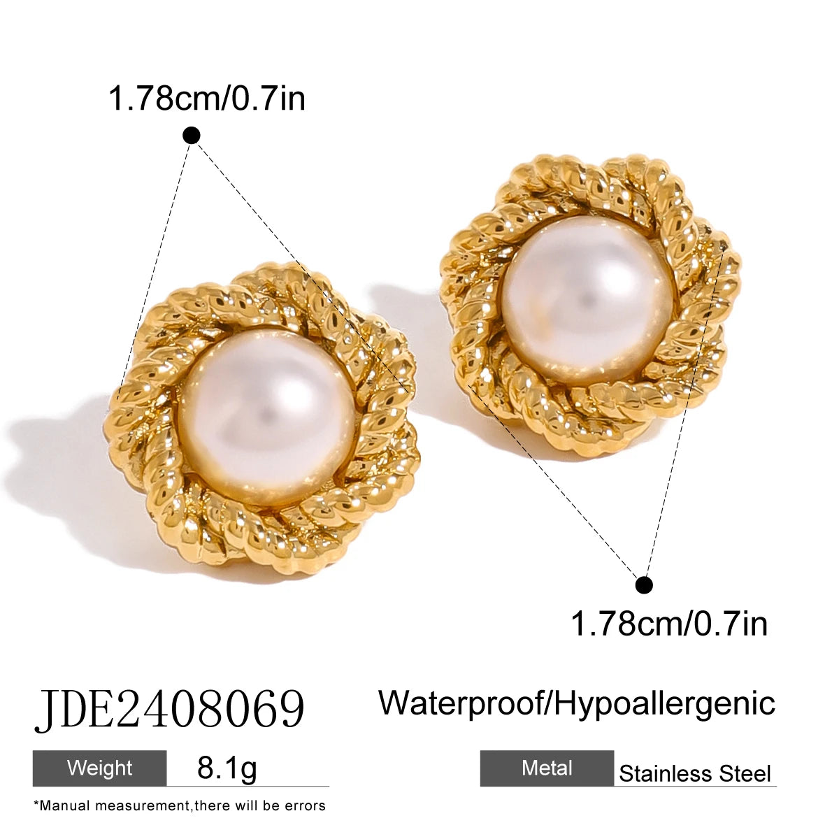 Uworld Exquisite Pearl Flower Fried Dough Twists Edge Earrings Lady Jewelry Gifts to Her Party Festival Jewelry