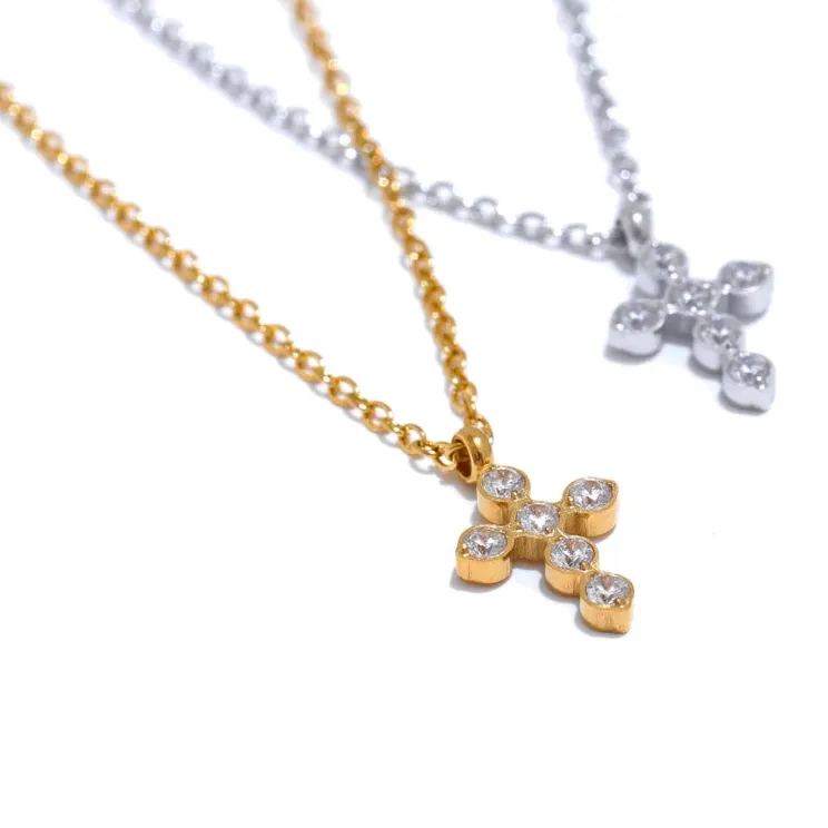 Gold & Platinum Plated Cross Necklace – Chic Religious Jewelry