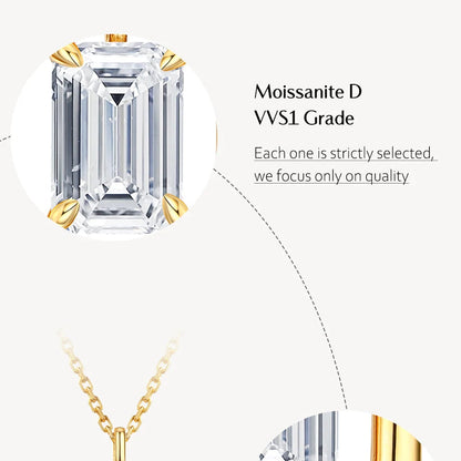 Premium Quality Moissanite Pendant Necklace for Women - Silver 925 Pendant Fine Jewelry