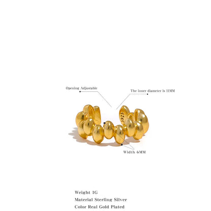 18K Real Gold Plated 925 Sterling Silver Ear Cuff Jewellery
