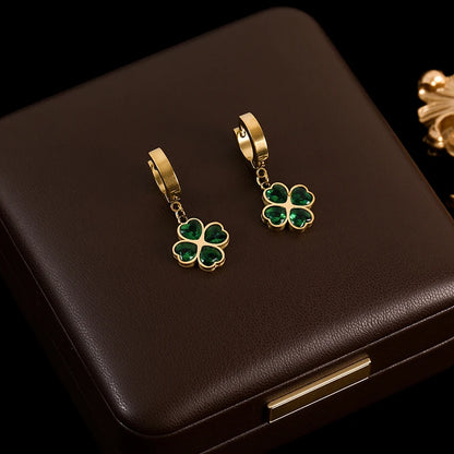 Green Clover Crystal Earrings and More – Waterproof Stainless Steel Fashion Jewelry