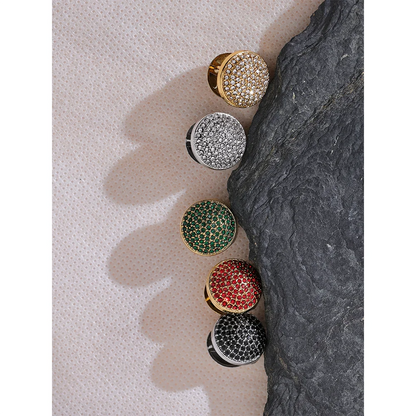 Multi-Color CZ Hollow Hoop Earrings – Gold Plated