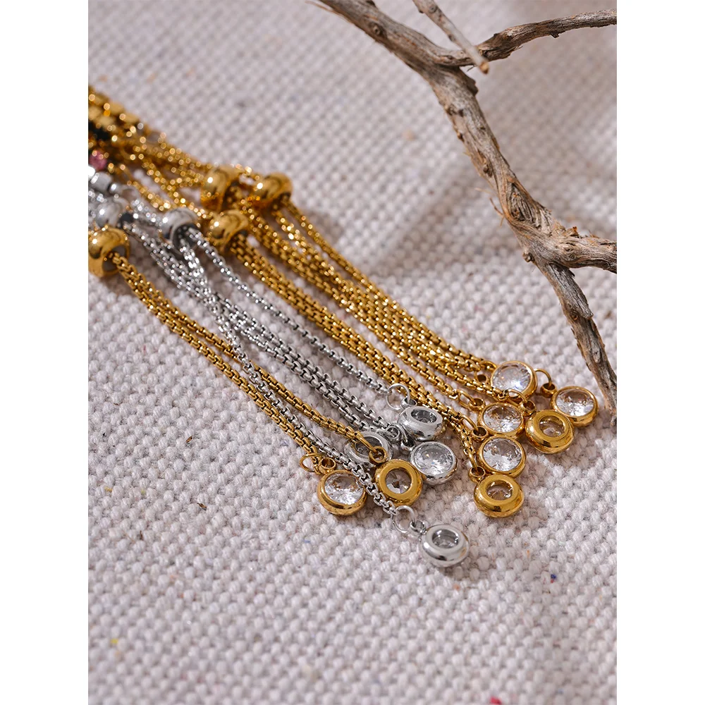 4MM Cubic Zirconia Tennis Bracelet – Gold Plated Stainless Steel Water Resistant