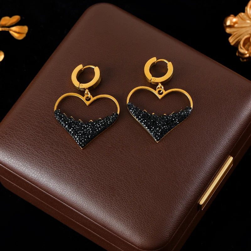 Hollow Heart Jewelry Set – 316L Stainless Steel Necklace & Earrings