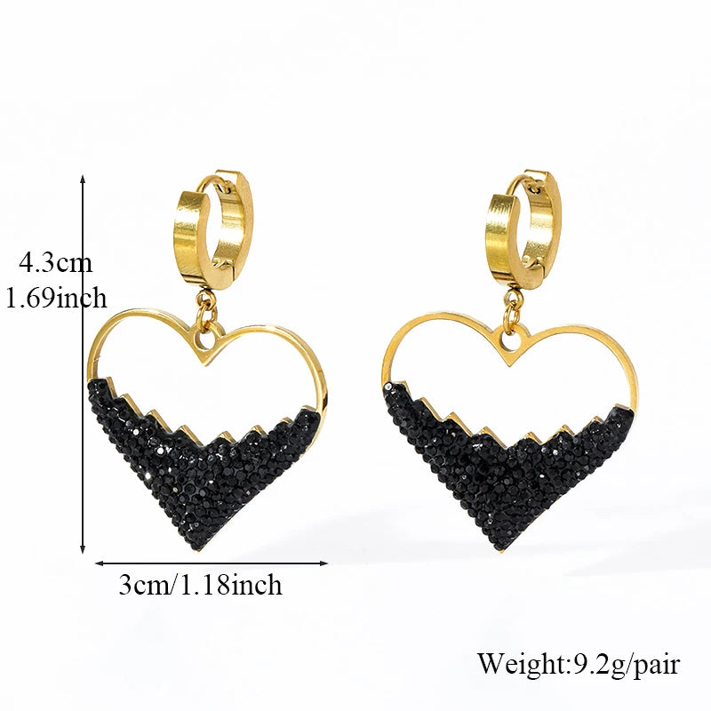 Hollow Heart Jewelry Set – 316L Stainless Steel Necklace & Earrings