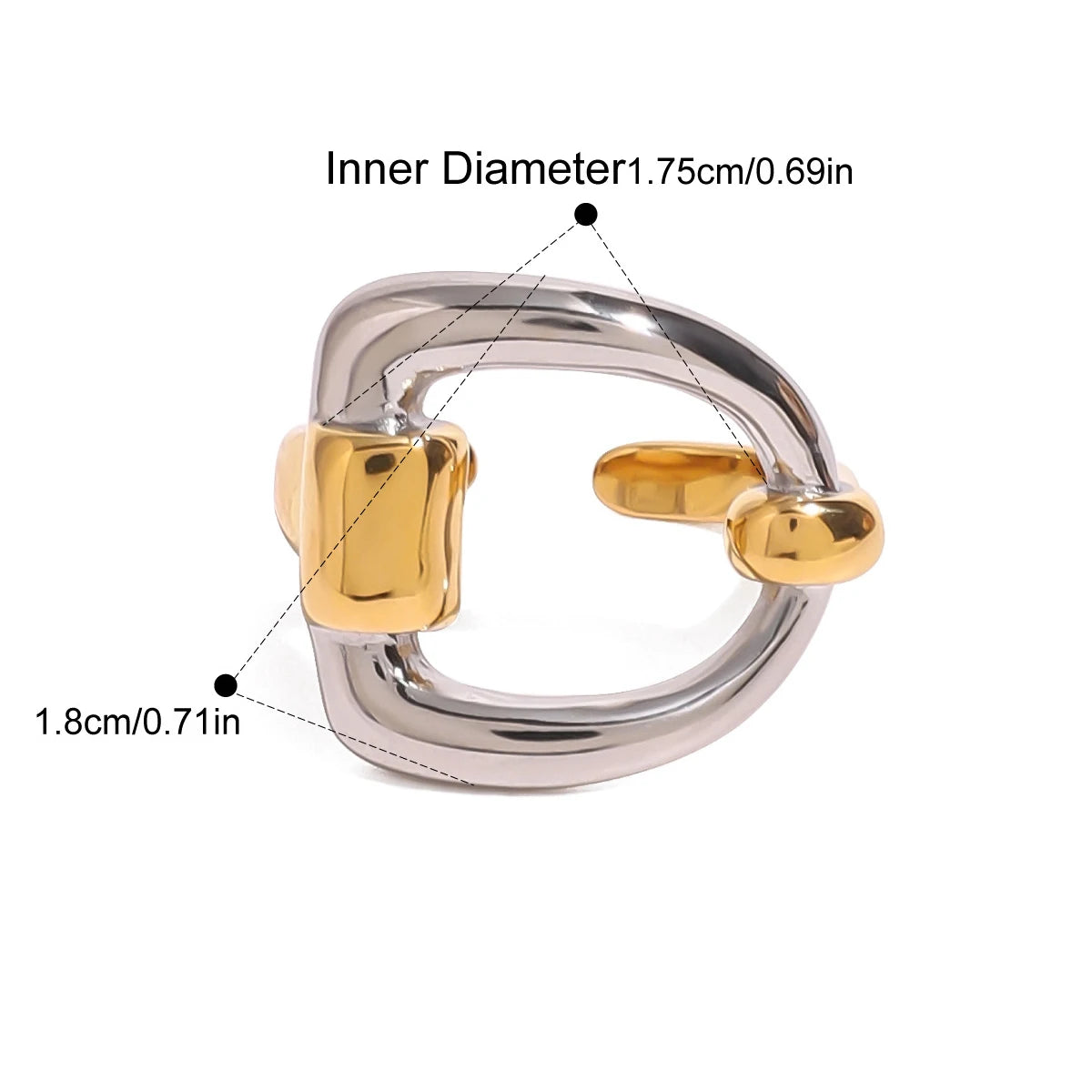 Stainless Steel  Ring 18K PVD Plated Individualistic Jewelry