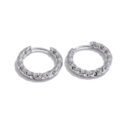 20mm / 15mm Round Daily Wear Hoop Earrings Waterproof Jewelry Women Minimalist Stainless Steel