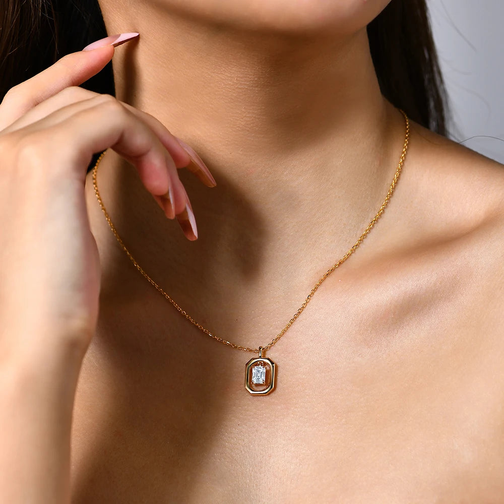 Premium Quality Moissanite Pendant Necklace for Women - Silver 925 Pendant Fine Jewelry