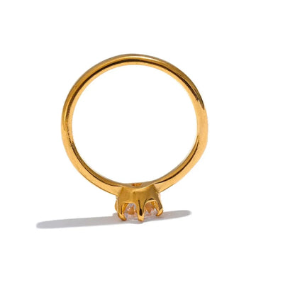 Luxe Jewels Cubic Zirconia Classic Ring – High-Quality 18K Gold Plated Jewelry