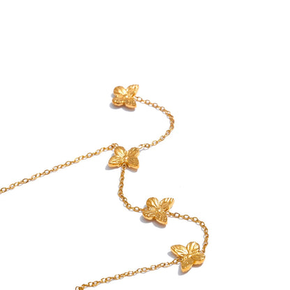 Elegant Butterfly Pendant Collar Necklace – 18K Gold Plated Jewelry