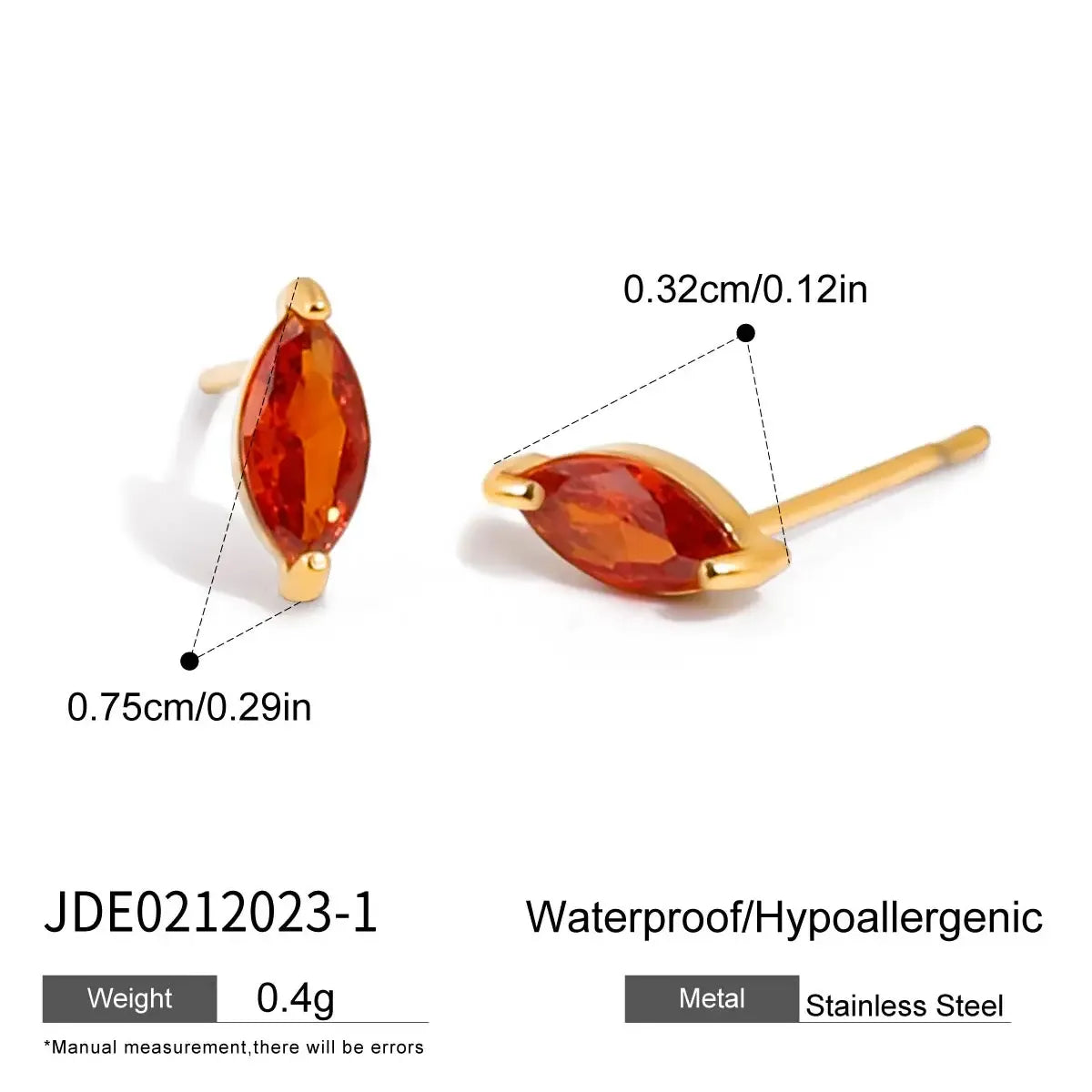 Uworld Minimalism Birthstone Gold Color Ear studs Grace Personalized Delicate Gemstone Earring Dainty Birth Month Stone Charm