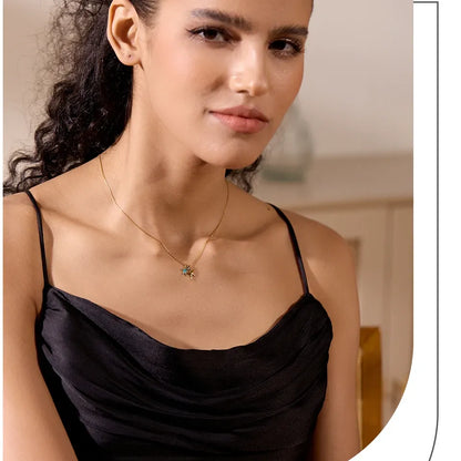 Starfish CZ Pendant Necklace – Gold Plated