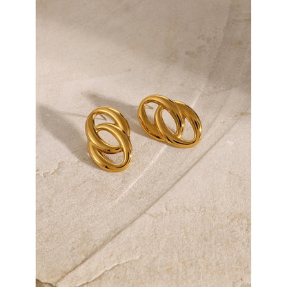 Minimalist Round Tarnish Free Stud Earrings – Gold Plated
