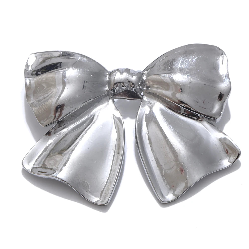 Bow Knot Metal Brooch – 18K PVD Gold Plated Stainless Steel Pin