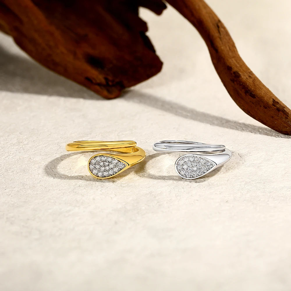 Luxe Jewels Adjustable Size - Retro Design Moissanite Ring - DVVS1 S925 Sterling Silver Jewelry