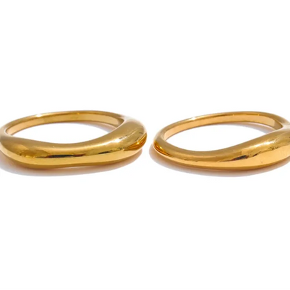 Luxe Jewels Minimalist Tarnish-Free Golden Ring - 18K PVD Plated Stainless Steel Jewelry