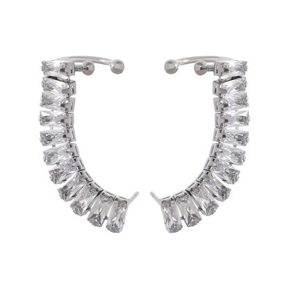 Water-Resistant Gold Plated Zirconia Clip Earrings – Elegant Luxury Jewelry