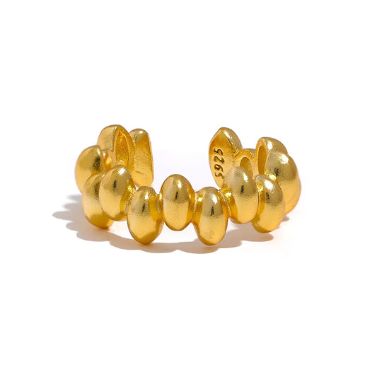 18K Real Gold Plated 925 Sterling Silver Ear Cuff Jewellery