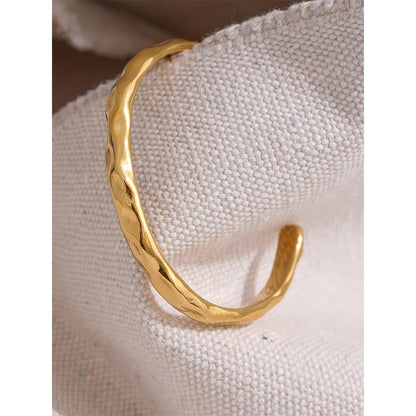 Minimalist Open Cuff Bracelet – Gold Plated Stainless Steel, Tarnish-Free