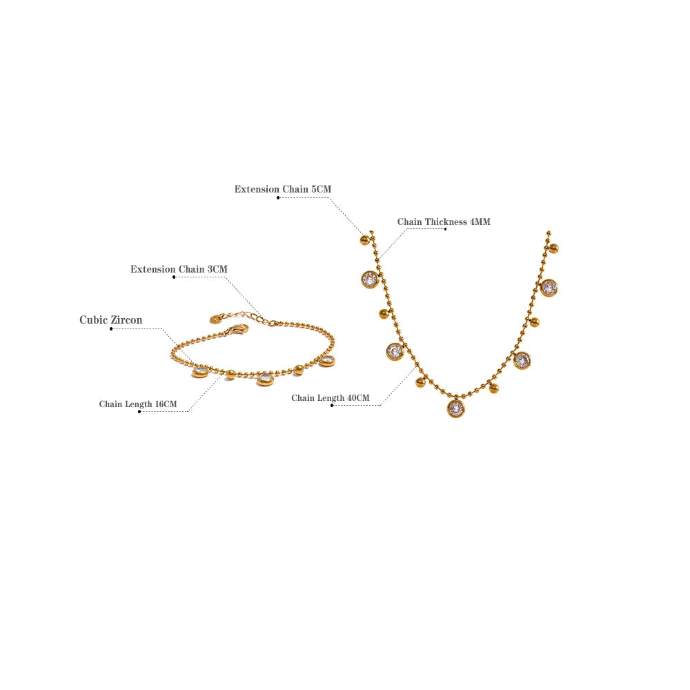 Cubic Zirconia Necklace and Bracelet Set – Luxury Sparkling Jewelry Set