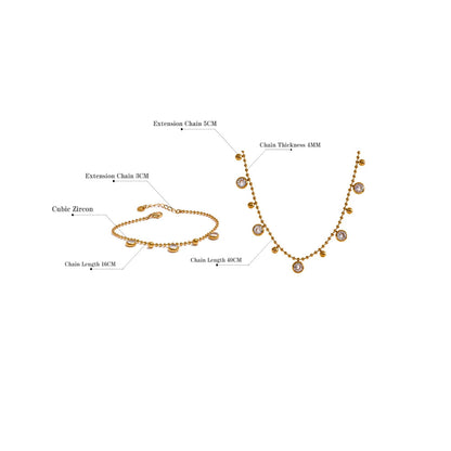 Cubic Zirconia Necklace and Bracelet Set – Luxury Sparkling Jewelry Set
