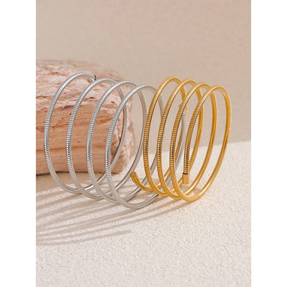 Layered Statement Bracelet – Gold Plated Stainless Steel Waterproof