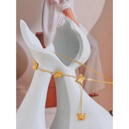 Elegant Butterfly Pendant Collar Necklace – 18K Gold Plated Jewelry
