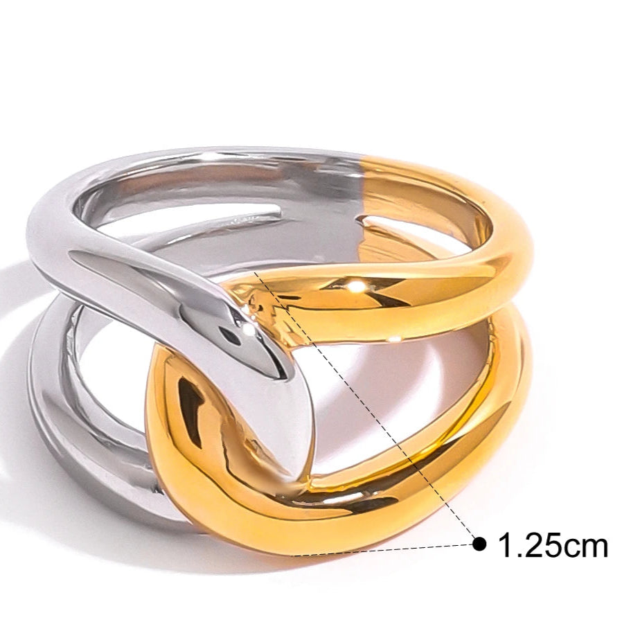 Luxe Jewels Minimalist Stainless Steel Fashion Ring - 18K Gold Plated Jewelry