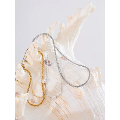 Layered Pearl Anklet – Gold & Platinum Plated Fashion Jewelry