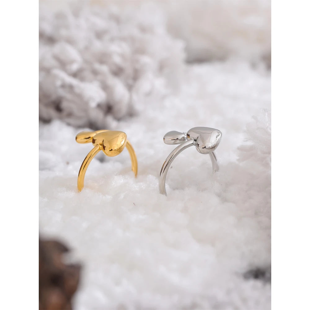 Luxe Jewels Handmade Stainless Steel Heart Ring – High-Quality Waterproof Jewelry