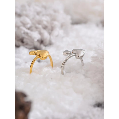 Luxe Jewels Handmade Stainless Steel Heart Ring – High-Quality Waterproof Jewelry