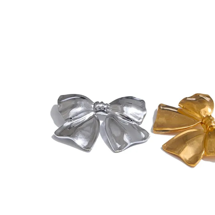 Bow Knot Metal Brooch – 18K PVD Gold Plated Stainless Steel Pin