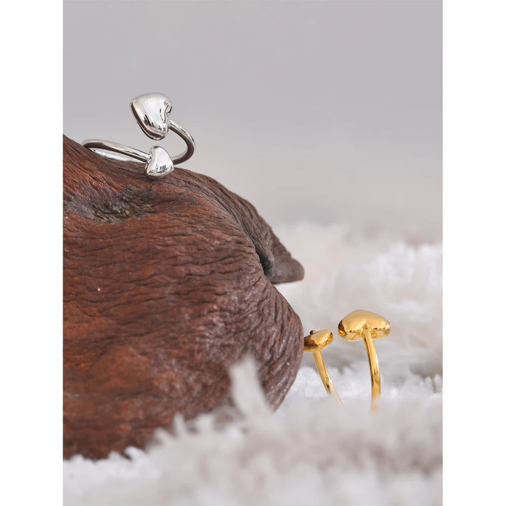 Luxe Jewels Handmade Stainless Steel Heart Ring – High-Quality Waterproof Jewelry