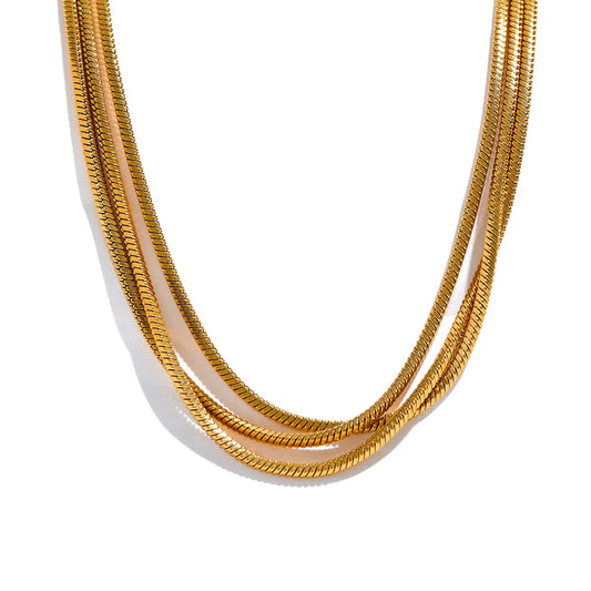 Elegant Adjustable Gold Layered Long Necklace – Minimalist Unisex Jewelry