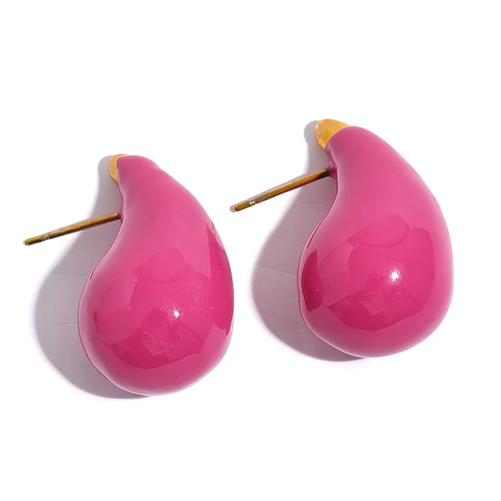 Modern Enamel Water Drop Earrings – Fashionable Jewelry