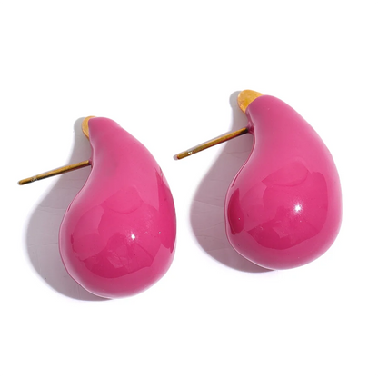 Modern Enamel Water Drop Earrings – Fashionable Jewelry
