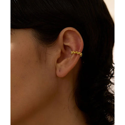 18K Real Gold Plated 925 Sterling Silver Ear Cuff Jewellery