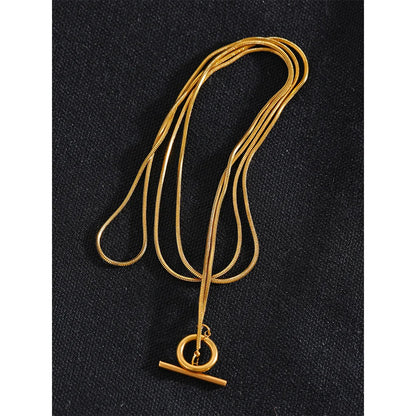 Elegant Double Layer Gold Necklace – Stainless Steel Stacking Jewelry