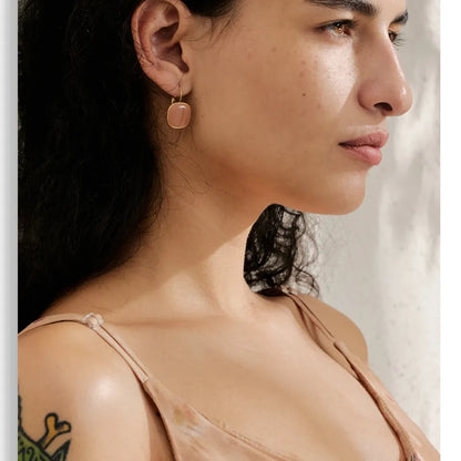 Joyful Candy Multicolored Enamel Square Hoop Earrings 18K Golden Plated Waterproof Stainless Steel Spring Summer Jewelry