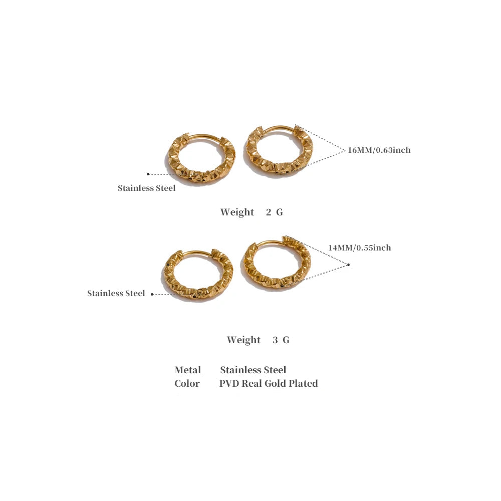 20mm / 15mm Round Daily Wear Hoop Earrings Waterproof Jewelry Women Minimalist Stainless Steel