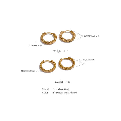 20mm / 15mm Round Daily Wear Hoop Earrings Waterproof Jewelry Women Minimalist Stainless Steel