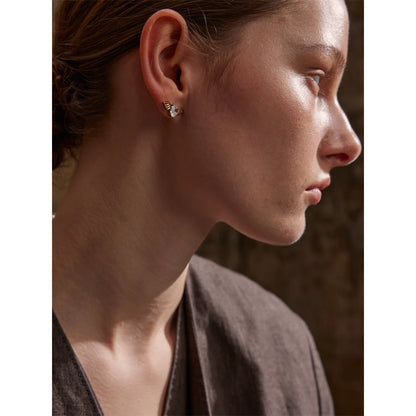 Cubic Zirconia Gold Wing Stud Earrings – Hypoallergenic, Dazzling