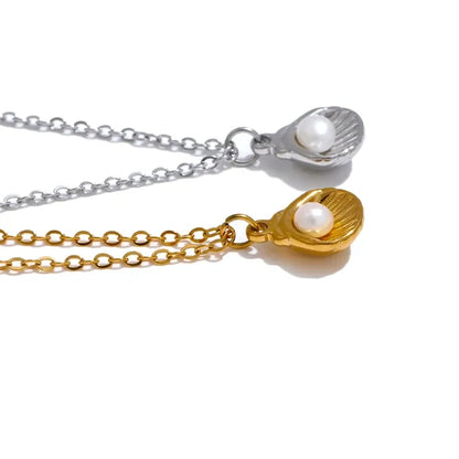 Luxury Ocean Shell Pearl Pendant Necklace – Gold Plated Jewelry