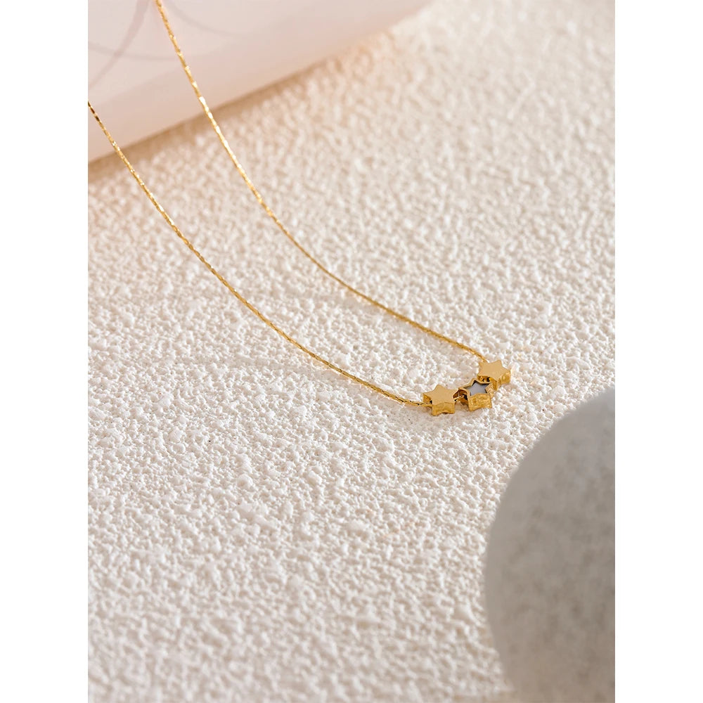 Gold Plated Double-Sided Star Necklace – Minimalist Celestial Jewelry