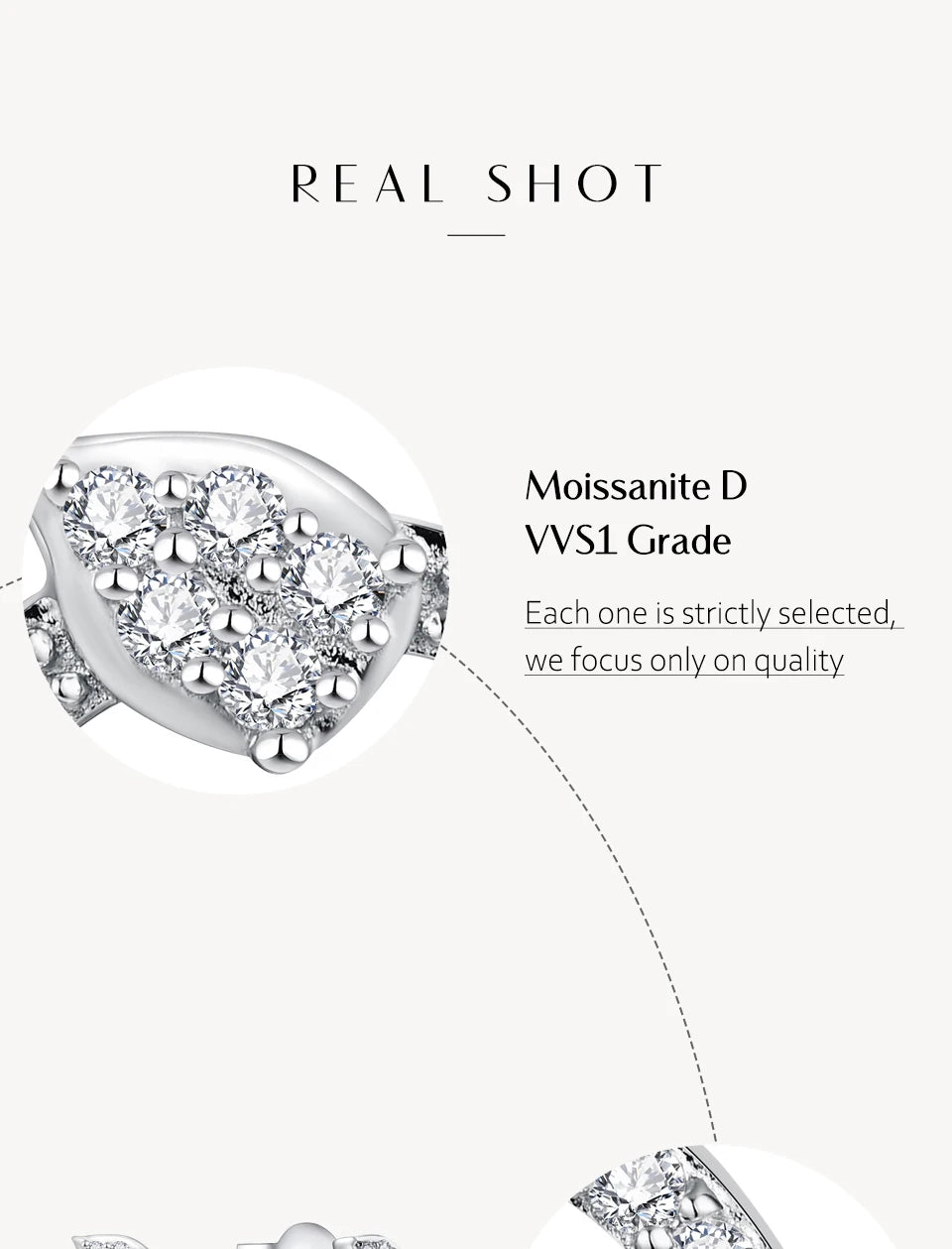 Moissanite Stud Earrings for Women - 925 Sterling Silver