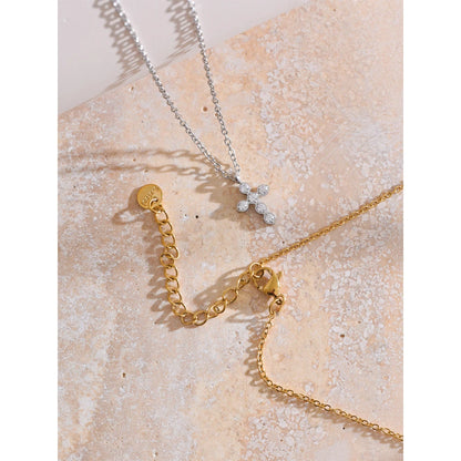 Gold & Platinum Plated Cross Necklace – Chic Religious Jewelry
