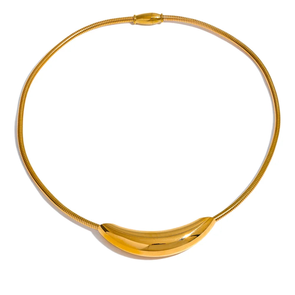 Gold Necklace – Waterproof Stainless Steel Statement Jewelry