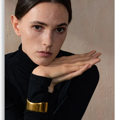 60mm Wide Cuff Bracelet – 18K Gold Plated Stainless Steel