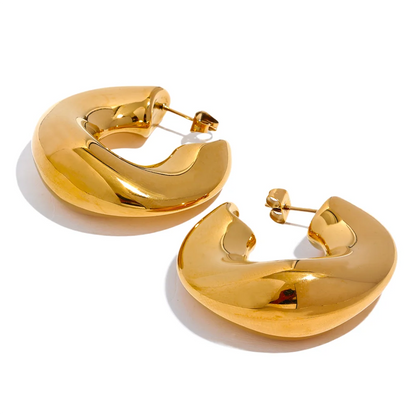 316 Stainless Steel Geometric Creative Chunky Unusual Earrings Minimalist Metal High Quality Golden Statement Jewelry