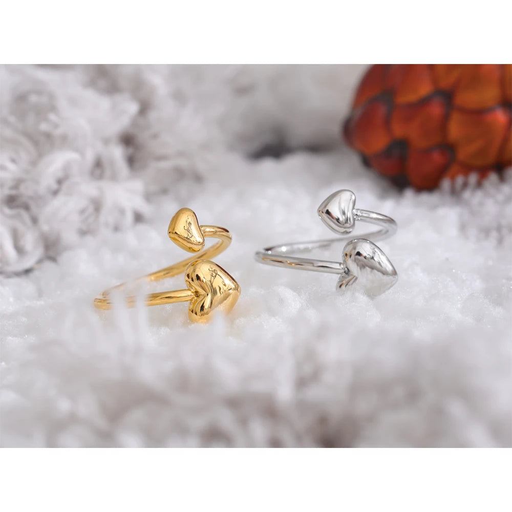 Luxe Jewels Handmade Stainless Steel Heart Ring – High-Quality Waterproof Jewelry